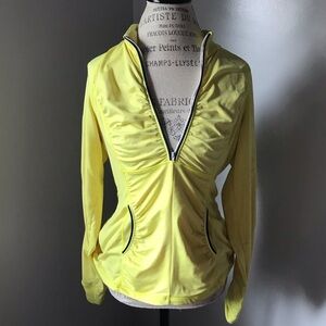 Ruched Highlighter Yellow pullover Boston Proper